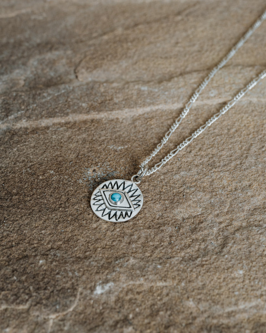 Eye Turquoise Necklace Silver