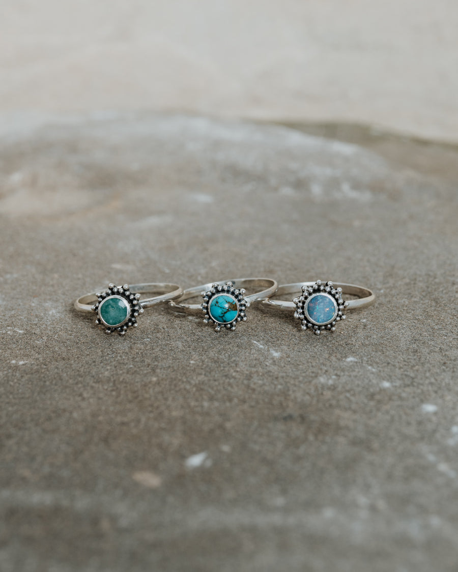 Turquoise Sun Ring Silver