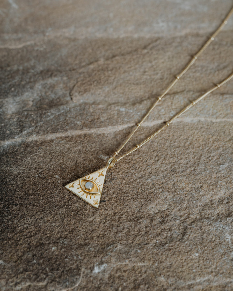 Triangle Eye Necklace Gold